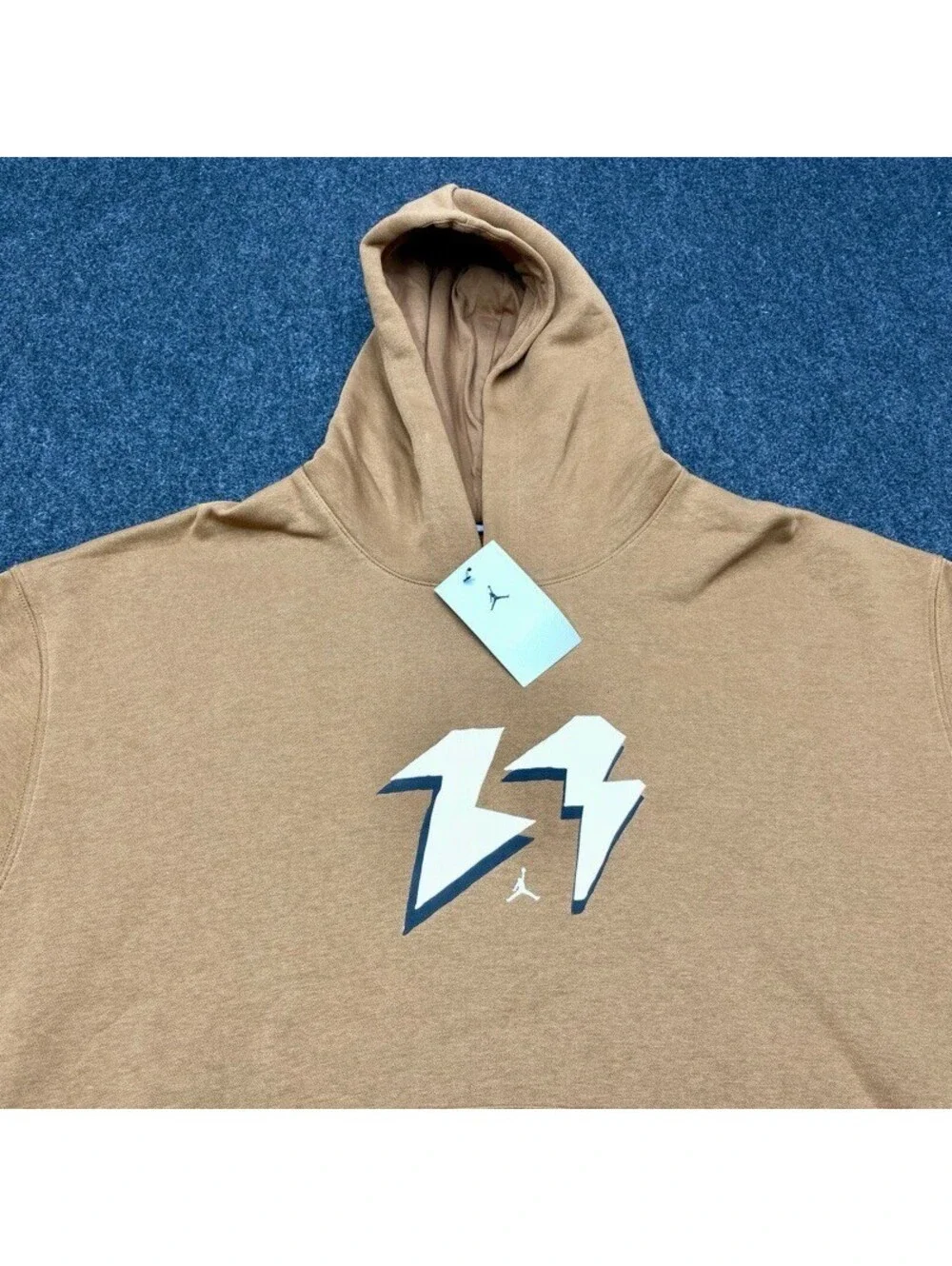 NEW Nike Jordan Jumpman 23 Logo Men’s 2XL Pullover Fleece Hoodie Brown 10311